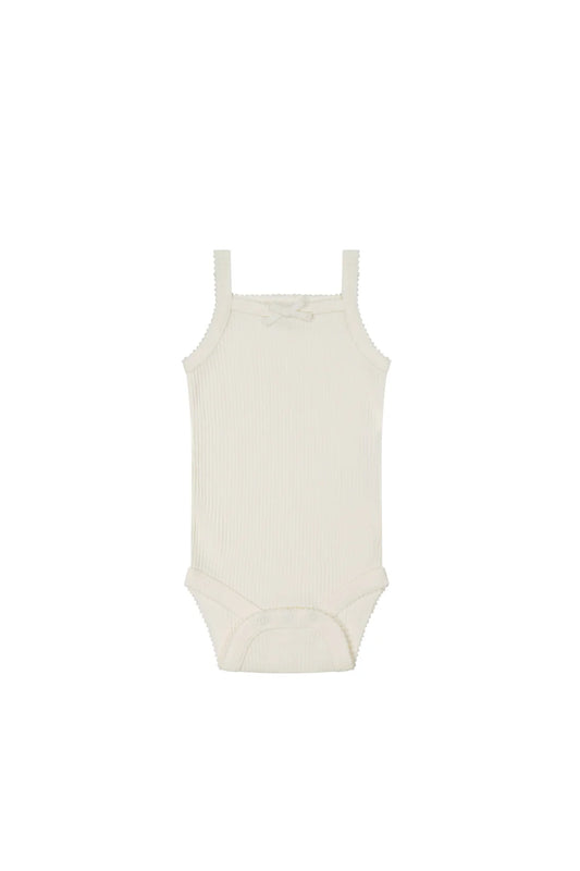 Jamie Kay / Cotton Modal Singlet Bodysuit - Milk