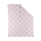 Living Textiles / Chenille Pram Blanket Pink Check