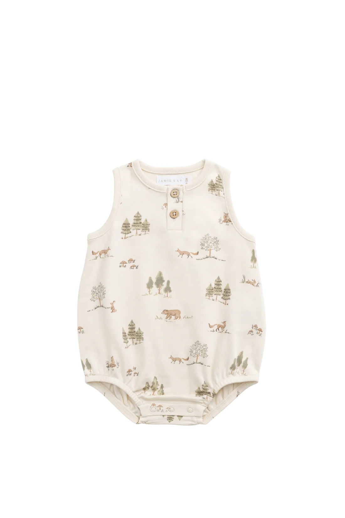 Jamie Kay / Organic Cotton Archie Playsuit - Pine Forest Friends
