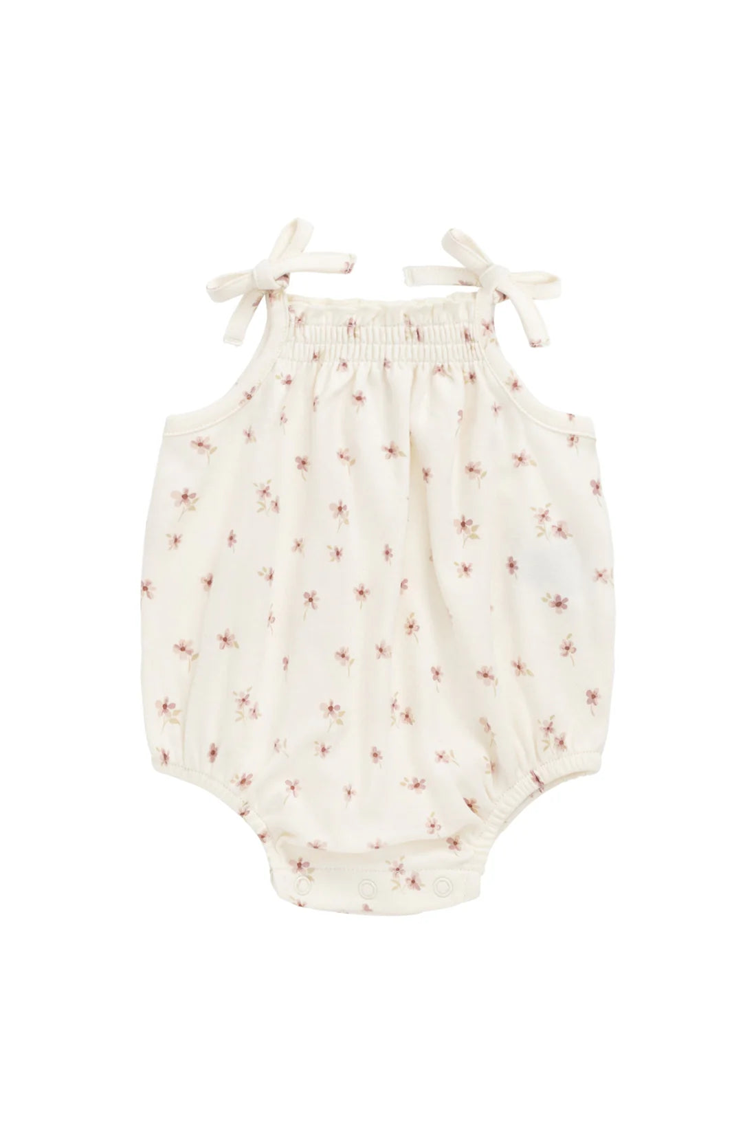 Jamie Kay / Organic Cotton Cassie Playsuit - Simple Flowers Egret
