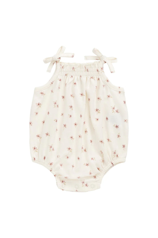 Jamie Kay / Organic Cotton Cassie Playsuit - Simple Flowers Egret