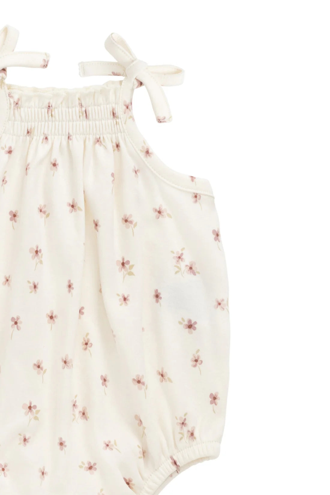 Jamie Kay / Organic Cotton Cassie Playsuit - Simple Flowers Egret