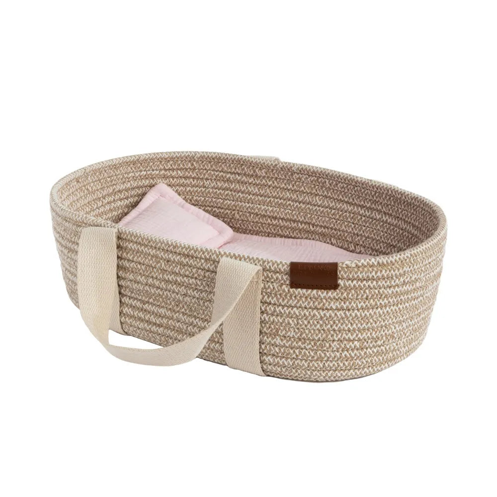 Living Textiles / 100% Cotton Rope Doll Basket - Blush
