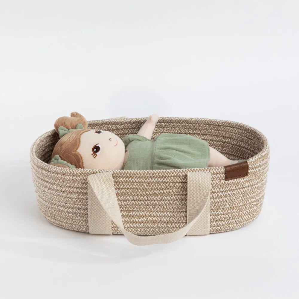 Living Textiles / 100% Cotton Rope Doll Basket - Blush
