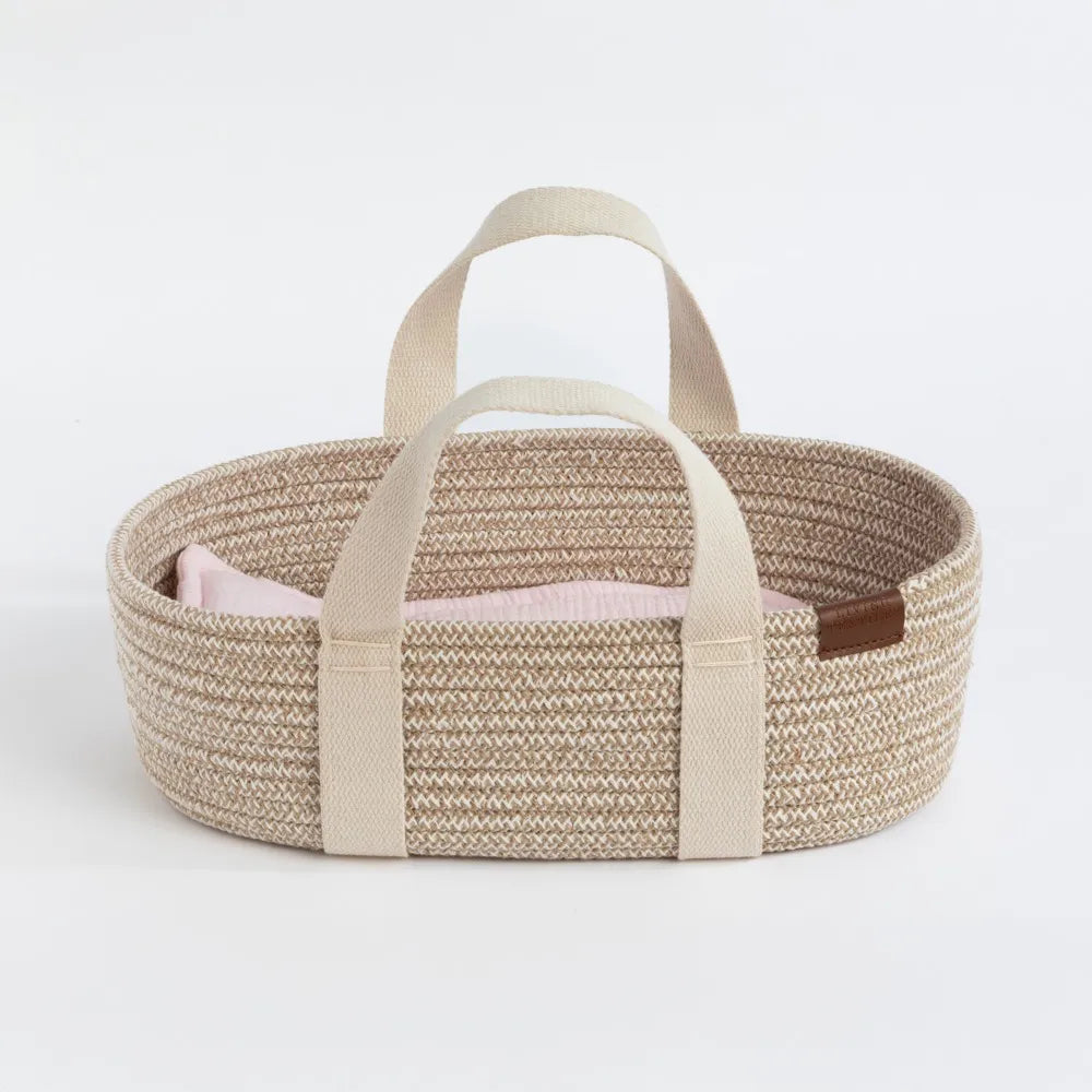 Living Textiles / 100% Cotton Rope Doll Basket - Blush