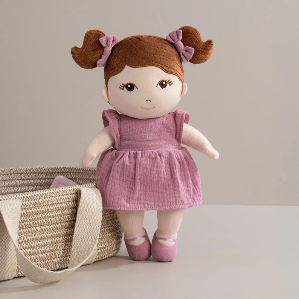 Living Textiles / 100% Cotton Rope Doll Basket - Blush