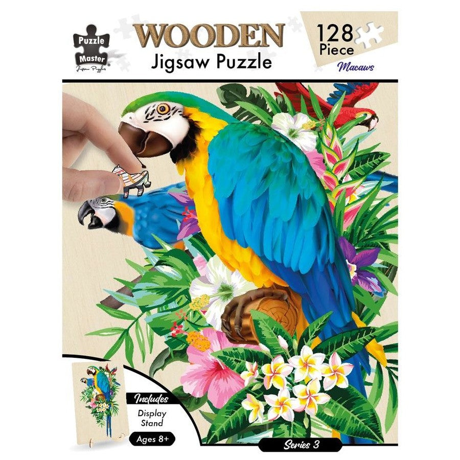 Puzzle Master / Wooden Jigsaw Puzzle - Macaws 130 Piece