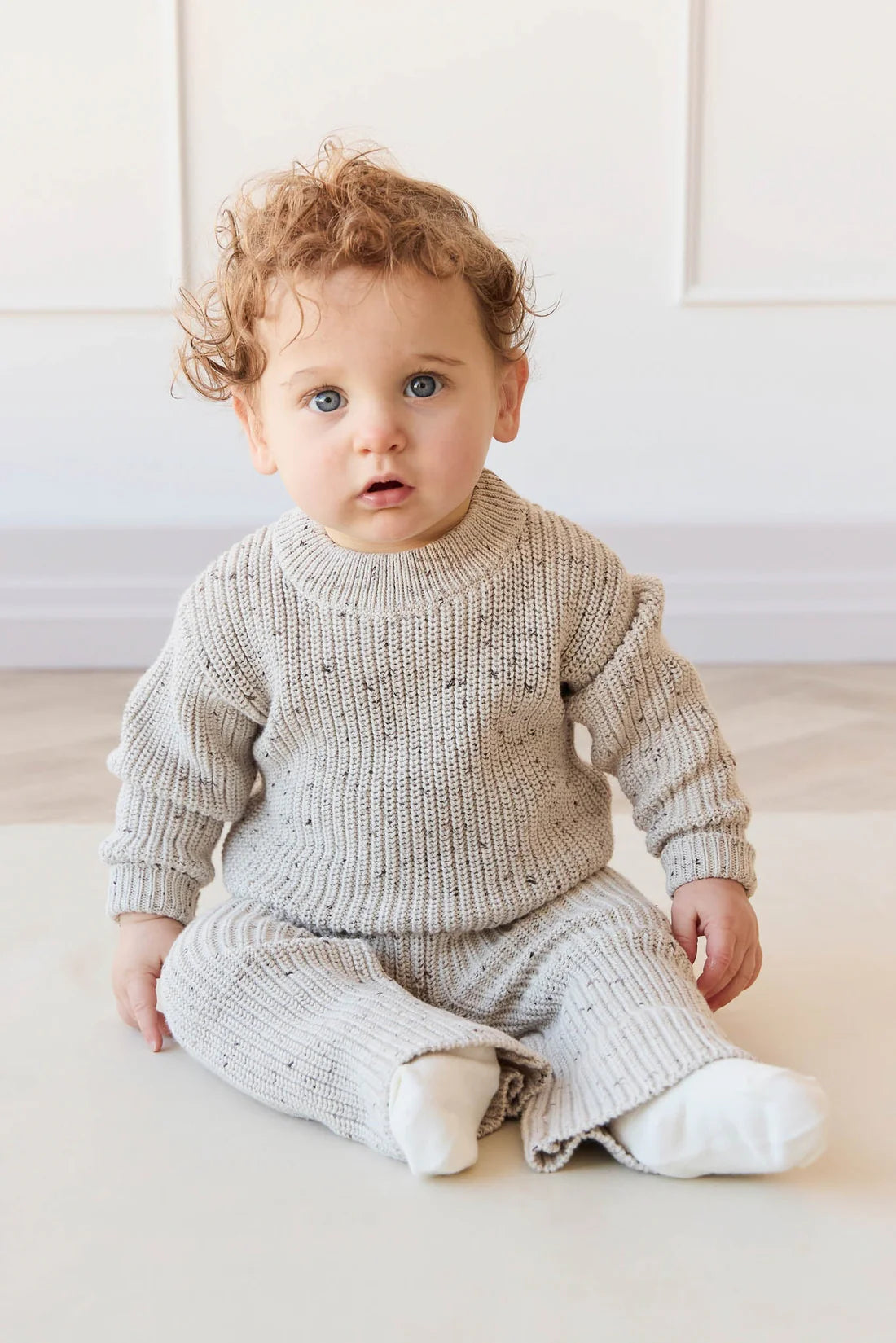 Jamie Kay / Leon Jumper - Oatmeal Balm Wolf Fleck