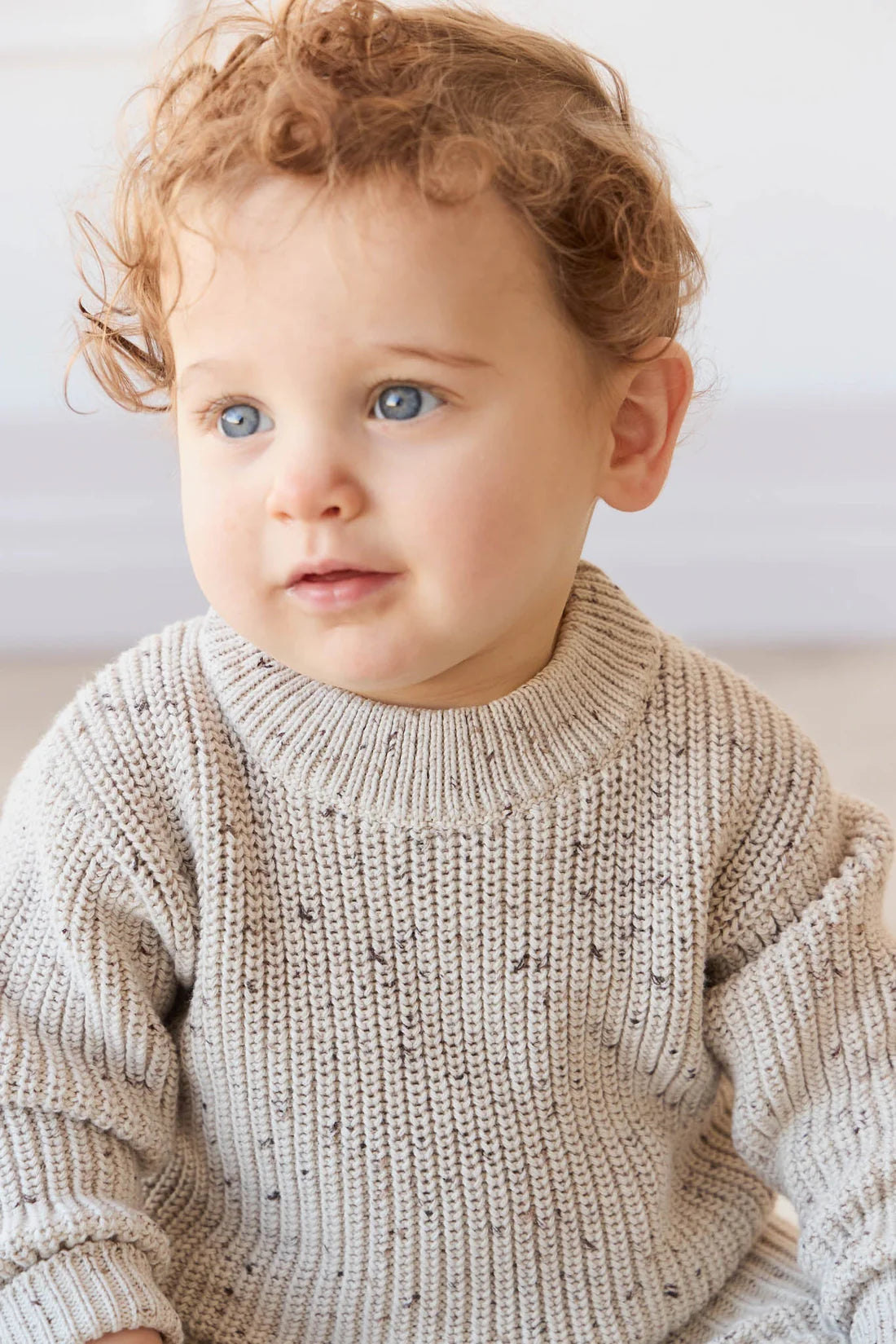 Jamie Kay / Leon Jumper - Oatmeal Balm Wolf Fleck