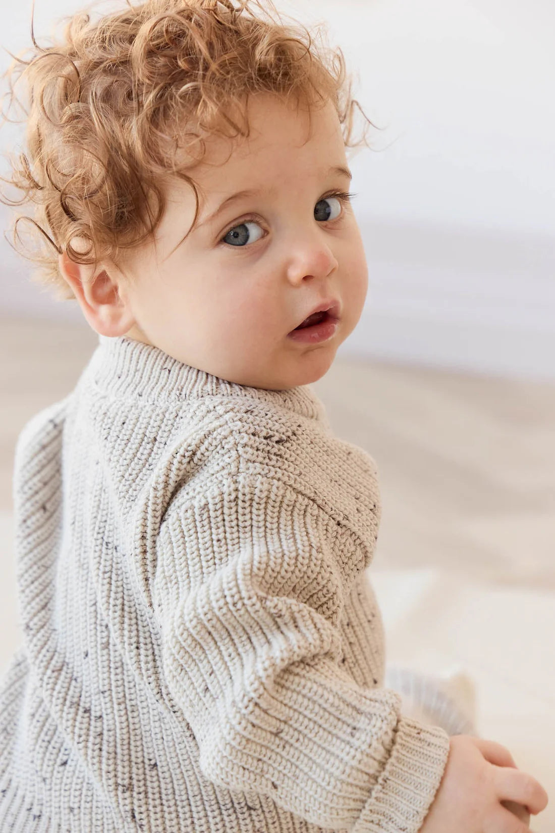 Jamie Kay / Leon Jumper - Oatmeal Balm Wolf Fleck