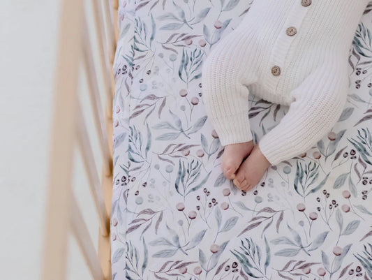 Bambella Designs / Waterproof Fitted Cot Sheet - Botanical