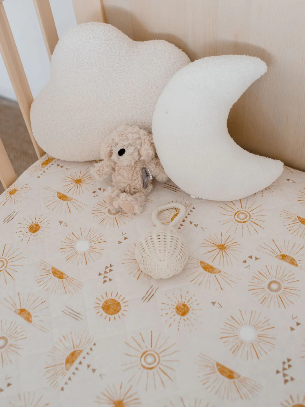 Bambella Designs / Waterproof Fitted Cot Sheet - Bohemian Sunshine