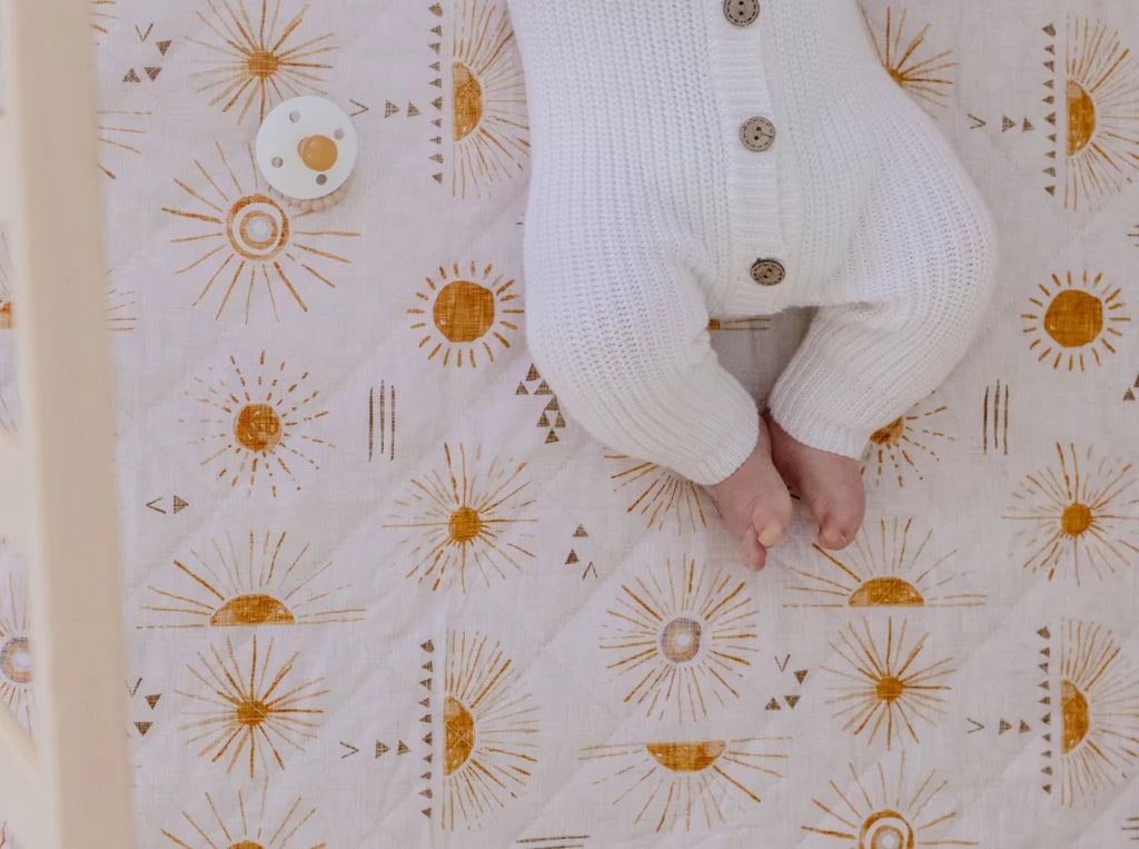 Bambella Designs / Waterproof Fitted Cot Sheet - Bohemian Sunshine
