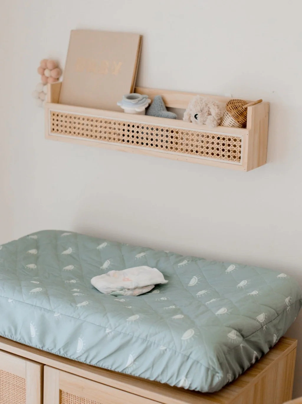 Bambella Designs / Co Sleeper/Change Mat Fitted Waterproof Sheet - Sage Sunshine