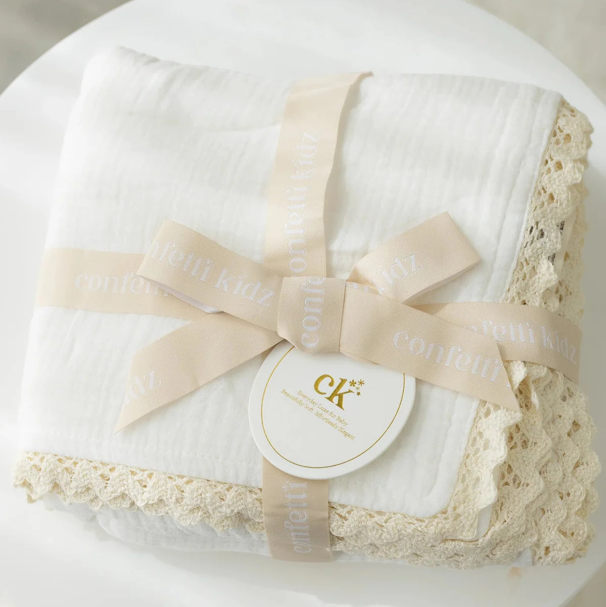 Confetti Kidz / Classic Muslin Blanket - White