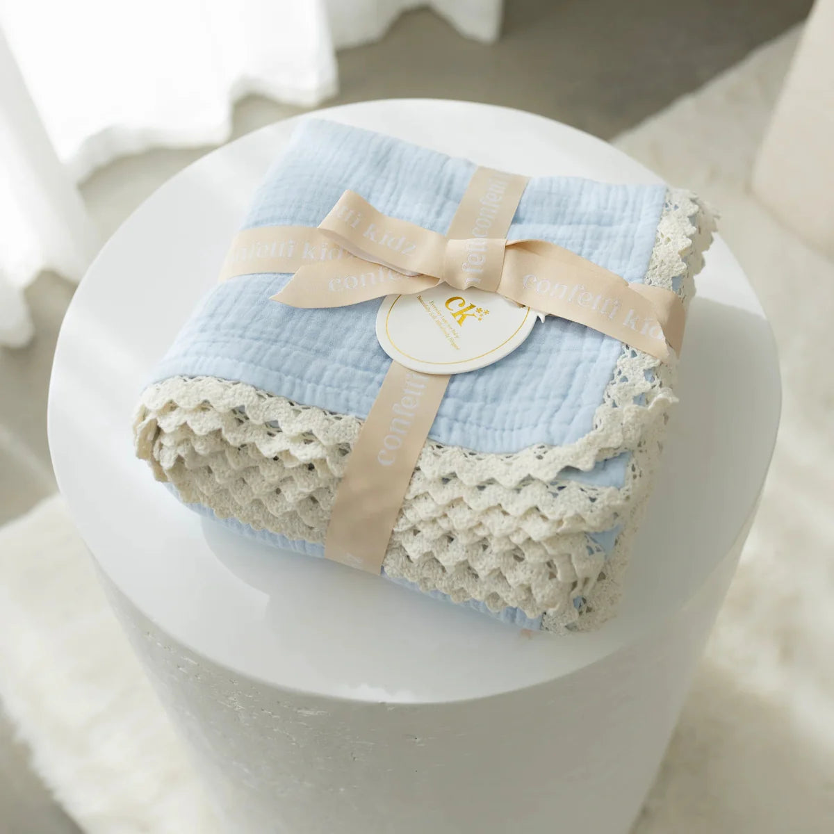 Confetti Kidz / Classic Muslin Blanket - Soft Blue