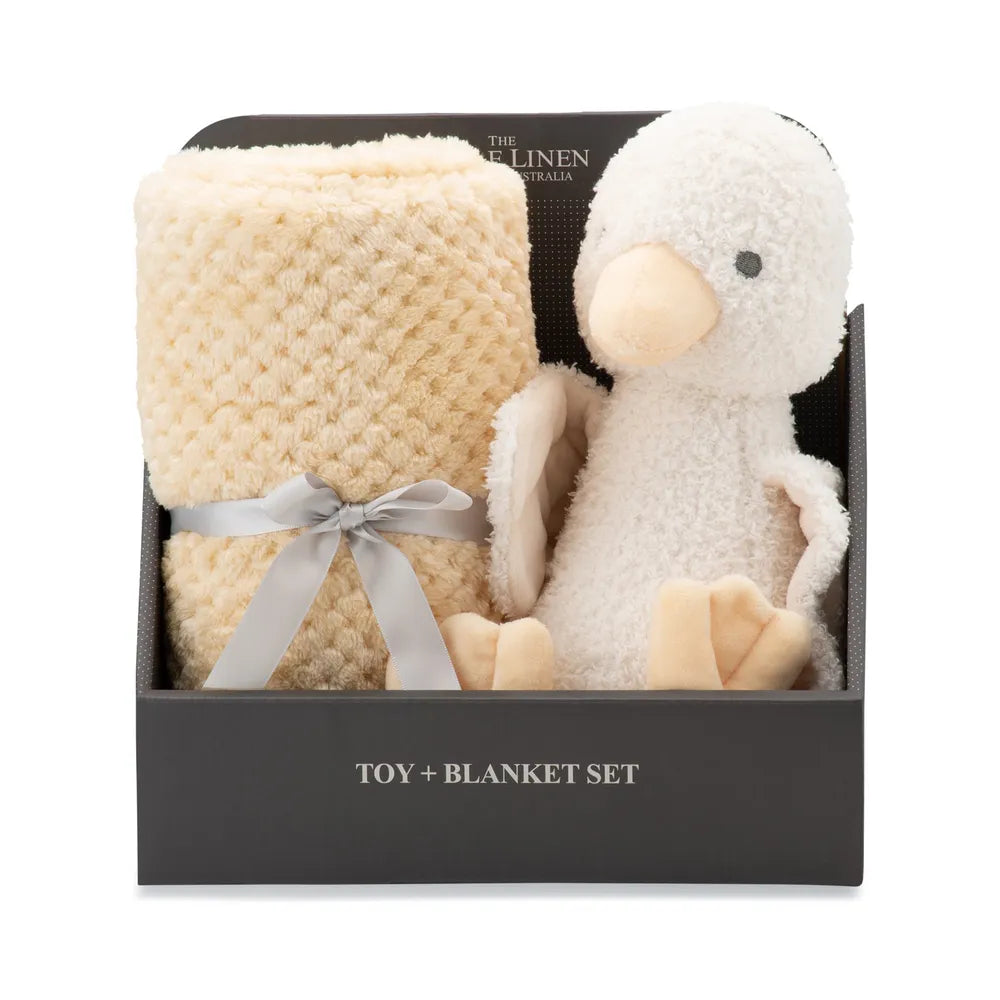 The Little Linen Company / Plush Toy & Blanket - Fuzzy Duck