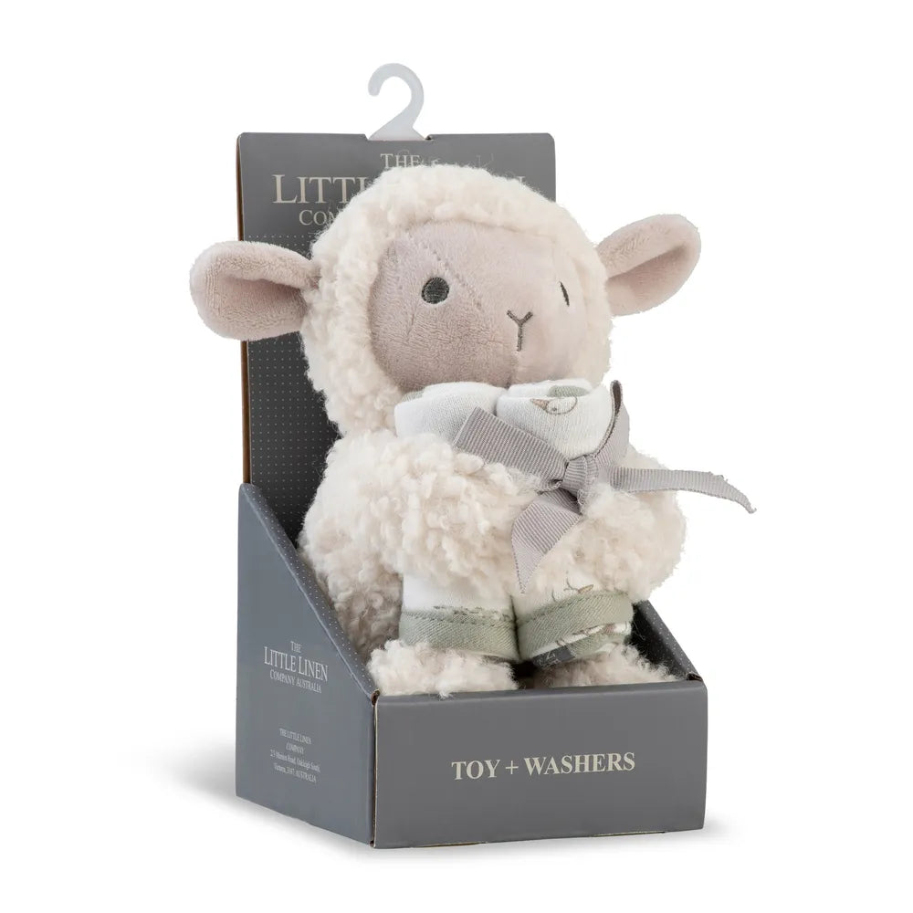 The Little Linen Company / Plush Toy & Washers - Farmyard Lamb