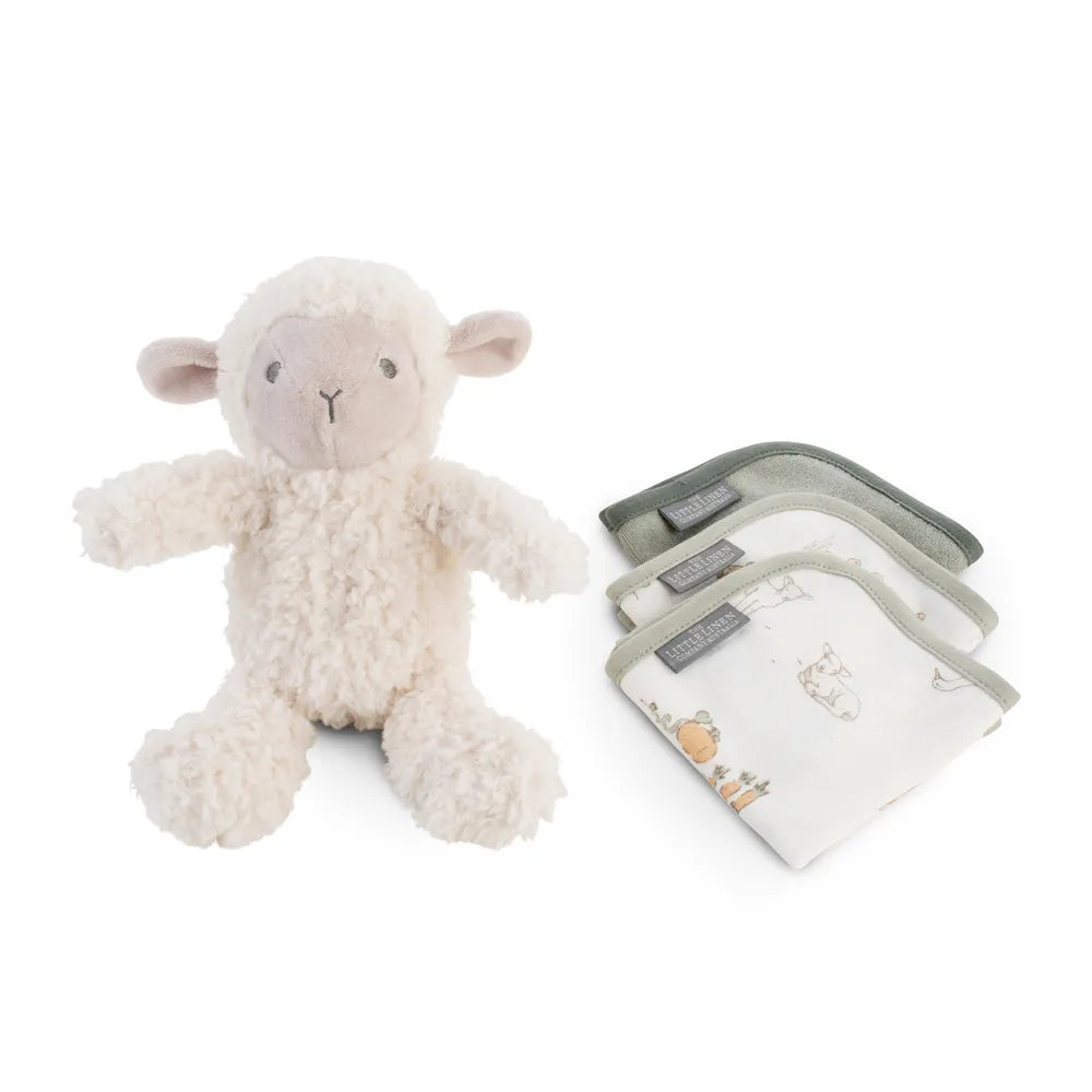The Little Linen Company / Plush Toy & Washers - Farmyard Lamb