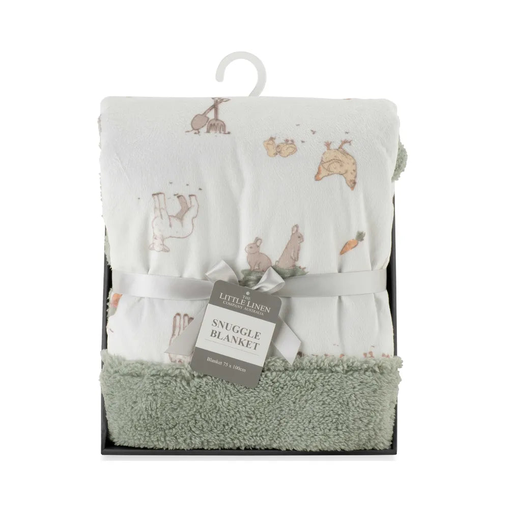 The Little Linen Company / Snuggle Blanket - Farmyard Lamb