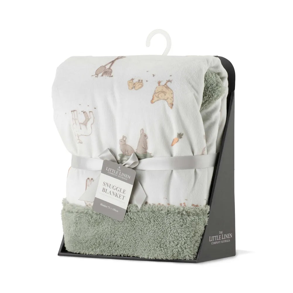 The Little Linen Company / Snuggle Blanket - Farmyard Lamb