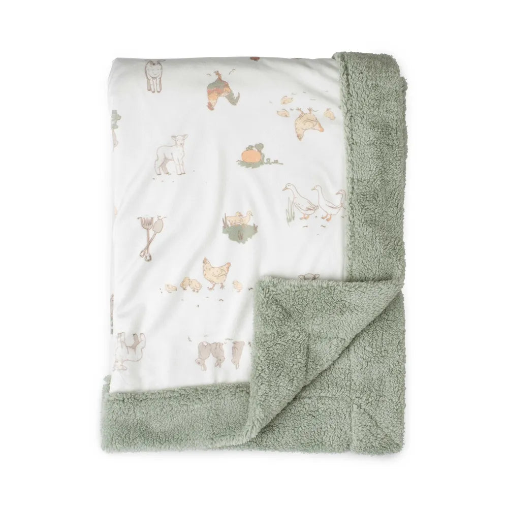 The Little Linen Company / Snuggle Blanket - Farmyard Lamb