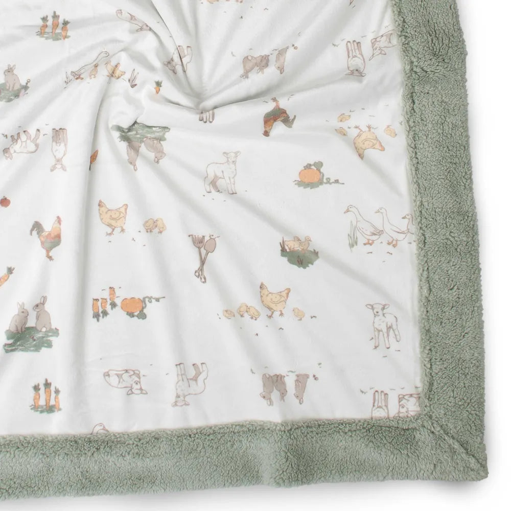 The Little Linen Company / Snuggle Blanket - Farmyard Lamb