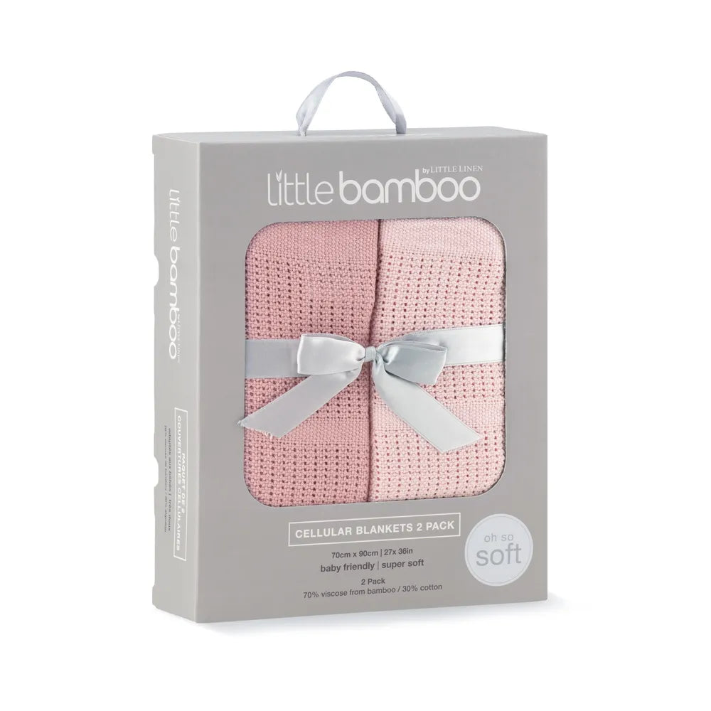Little Bamboo / Cellular Blanket 2 Pack - Dusty Rose