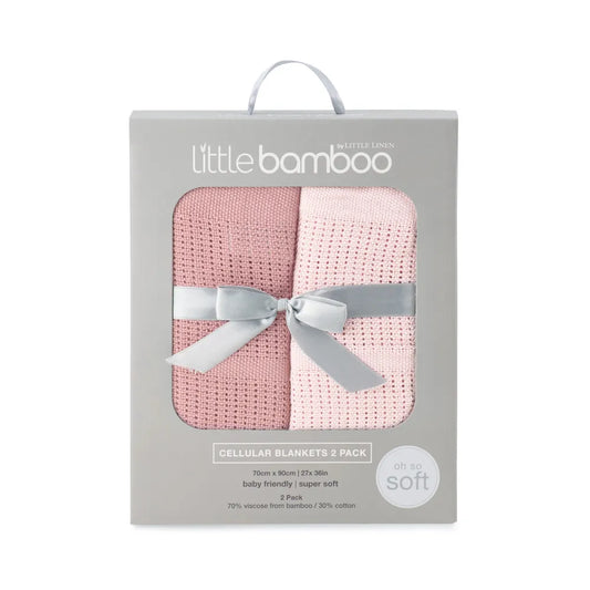 Little Bamboo / Cellular Blanket 2 Pack - Dusty Rose