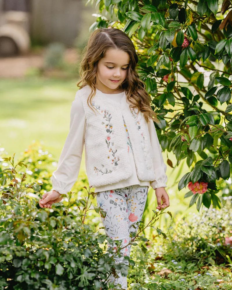 Fox & Finch / Botanica Embroidered Faux Fur Vest