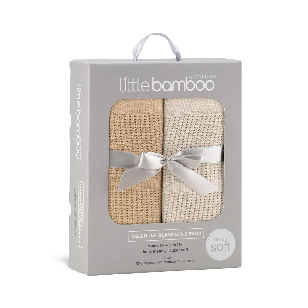 Little Bamboo / Cellular Blanket 2 Pack - Iced Coffee
