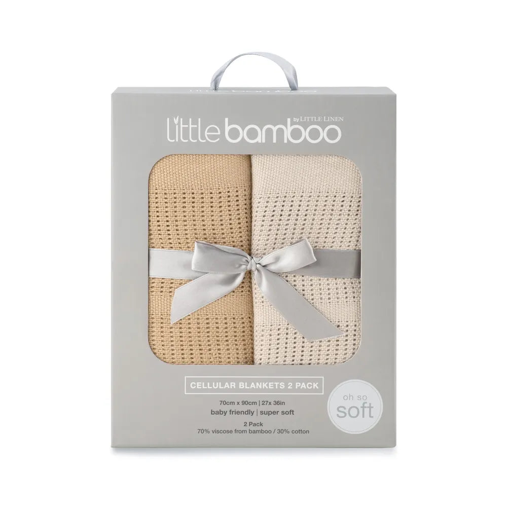 Little Bamboo / Cellular Blanket 2 Pack - Iced Coffee