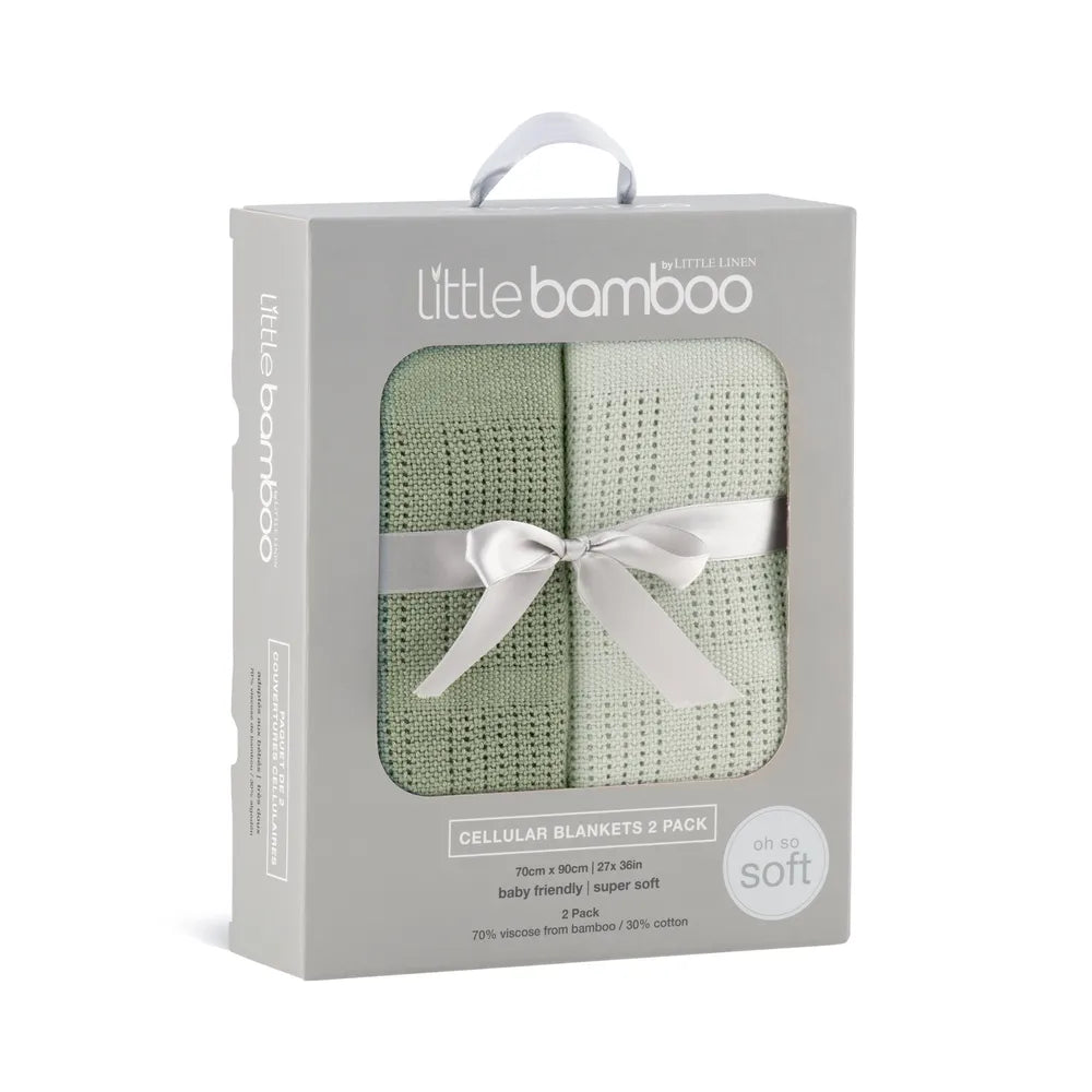 Little Bamboo / Cellular Blanket 2 Pack - Bayleaf