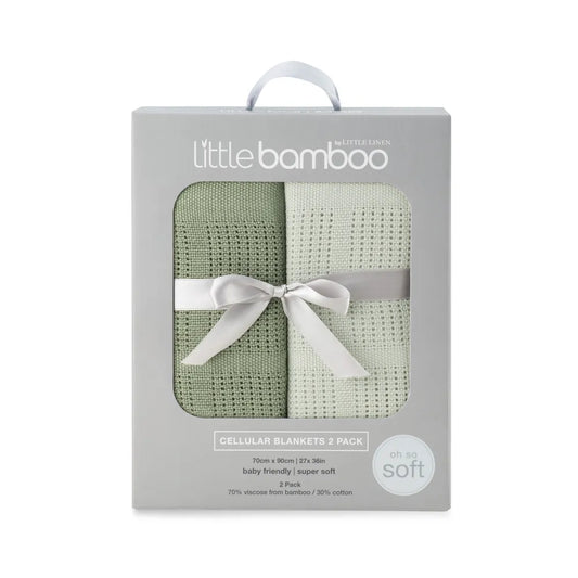 Little Bamboo / Cellular Blanket 2 Pack - Bayleaf