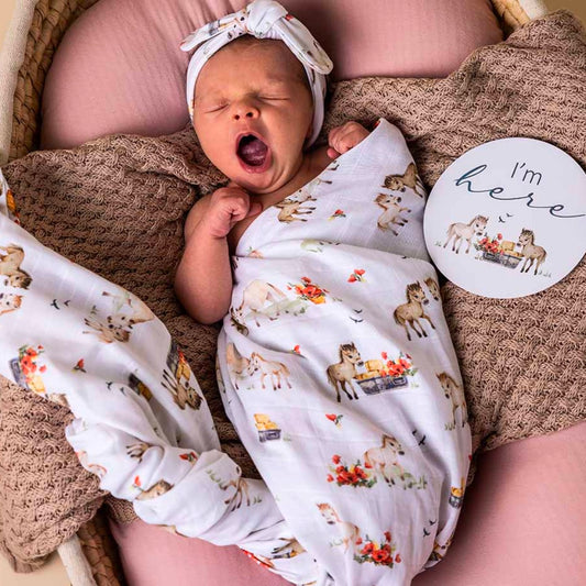 Snuggle Hunny / Organic Muslin Wrap - Pony Pals