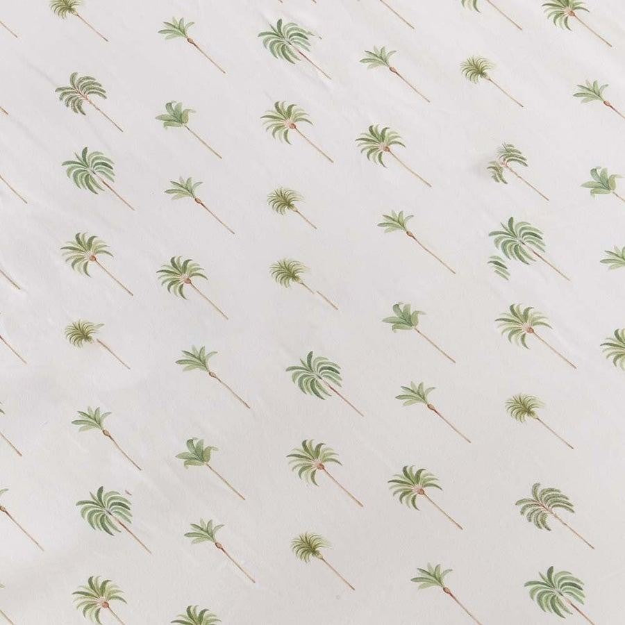Snuggle Hunny / Fitted Cot Sheet - Green Palm