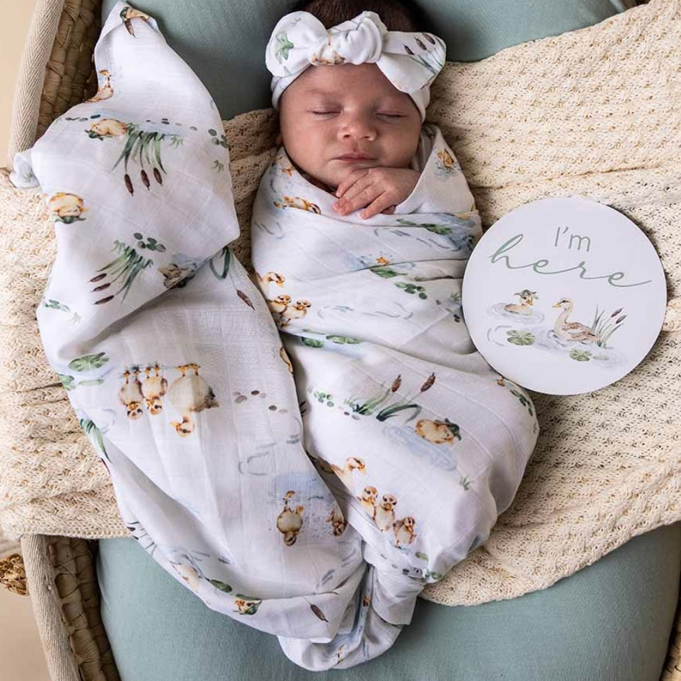 Snuggle Hunny / Reversible Milestone Cards - Duck Pond