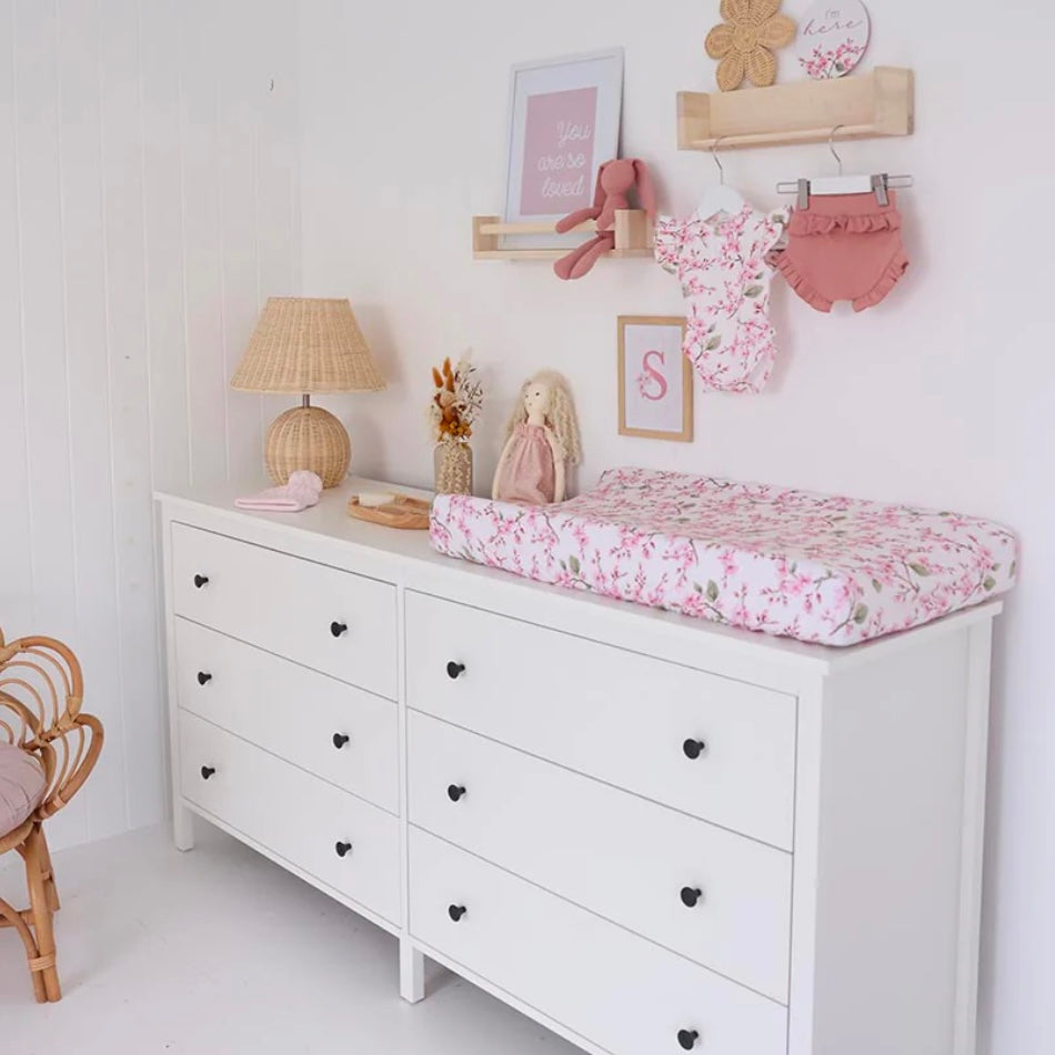 Snuggle Hunny / Fitted Bassinet Sheet - Cherry Blossom