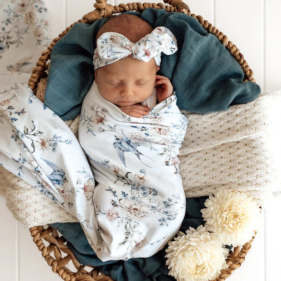 Snuggle Hunny / Jersey Wrap Set - Sweet Swallows