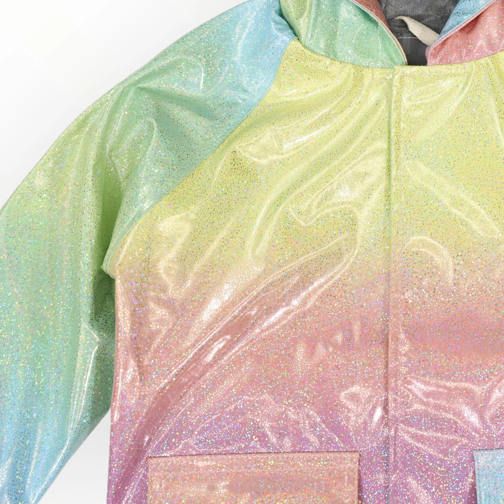 Korango / Unicorn Glitter Rainbow Raincoat - Pink