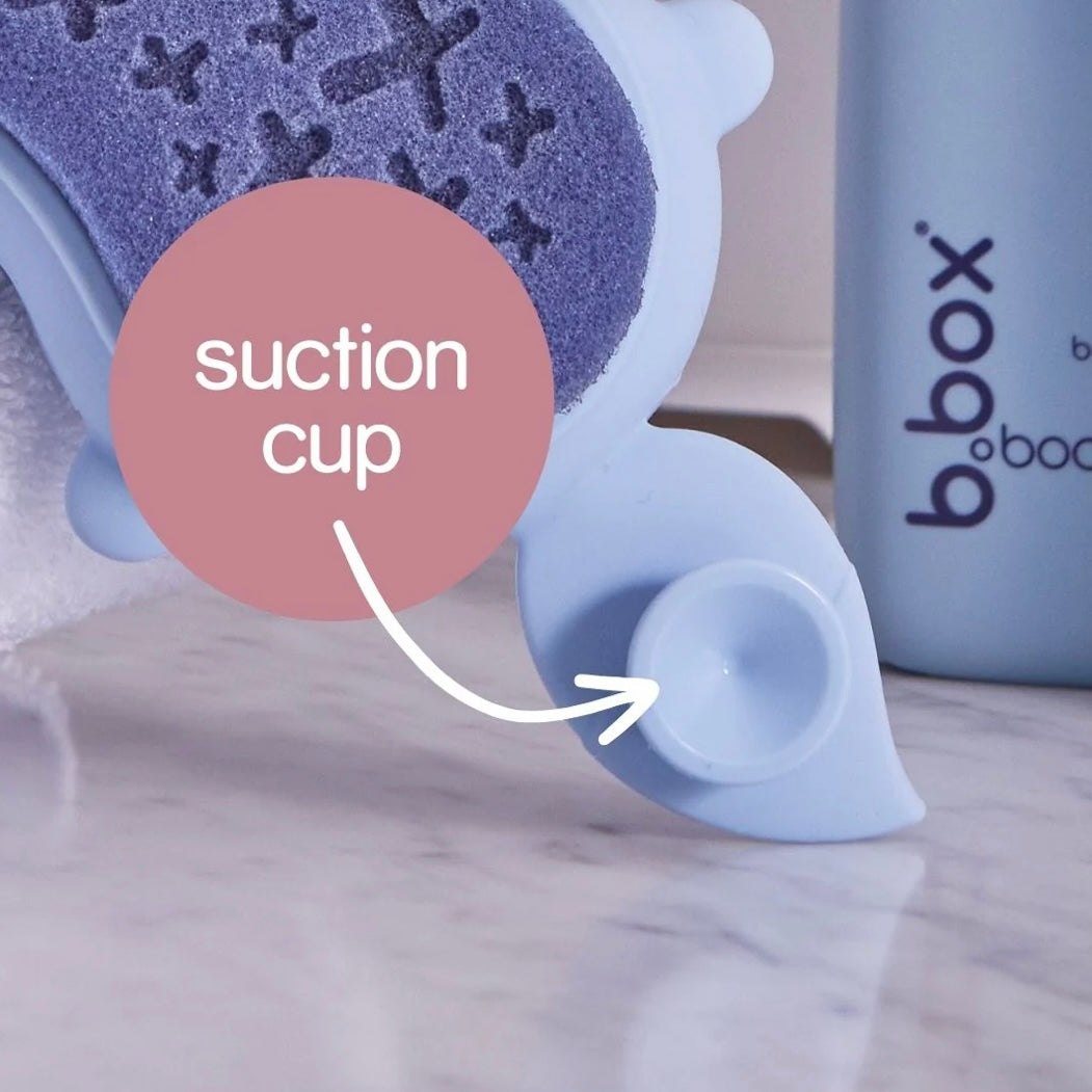 B.box / Baby Bath Brush + Sponge - Lullaby Blue