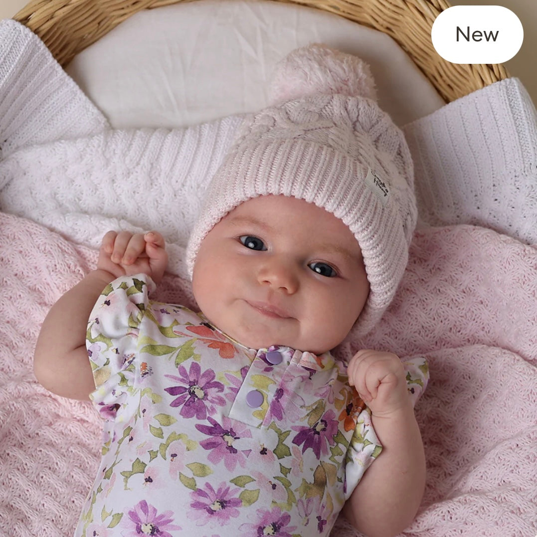Snuggle Hunny / Organic Knit Beanie - Blush Pink