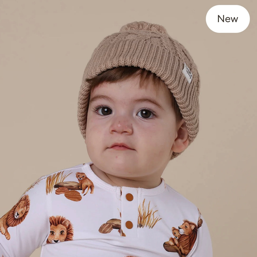 Snuggle Hunny / Organic Knit Beanie - Hazelnut