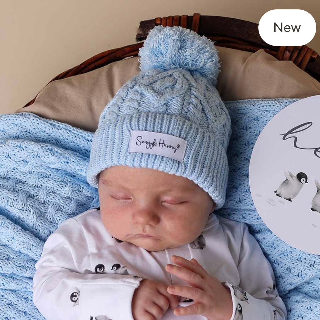 Snuggle Hunny / Organic Knit Beanie - Baby Blue