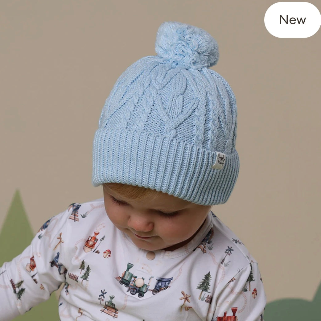 Snuggle Hunny / Organic Knit Beanie - Baby Blue