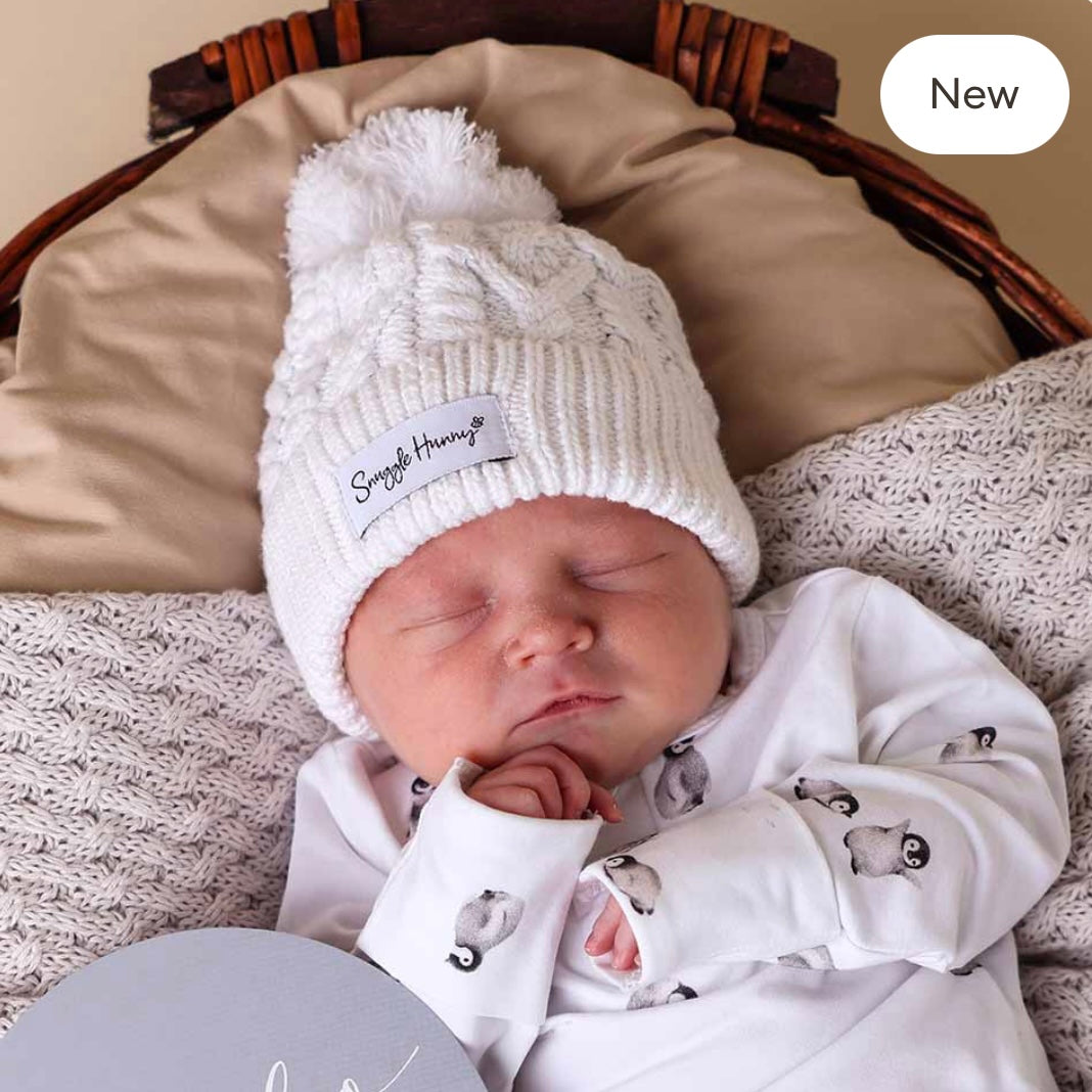 Snuggle Hunny / Organic Knit Beanie - White