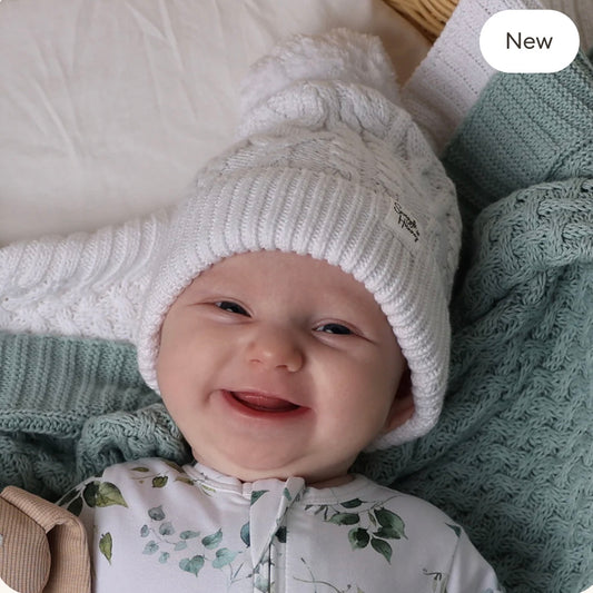 Snuggle Hunny / Organic Knit Beanie - White