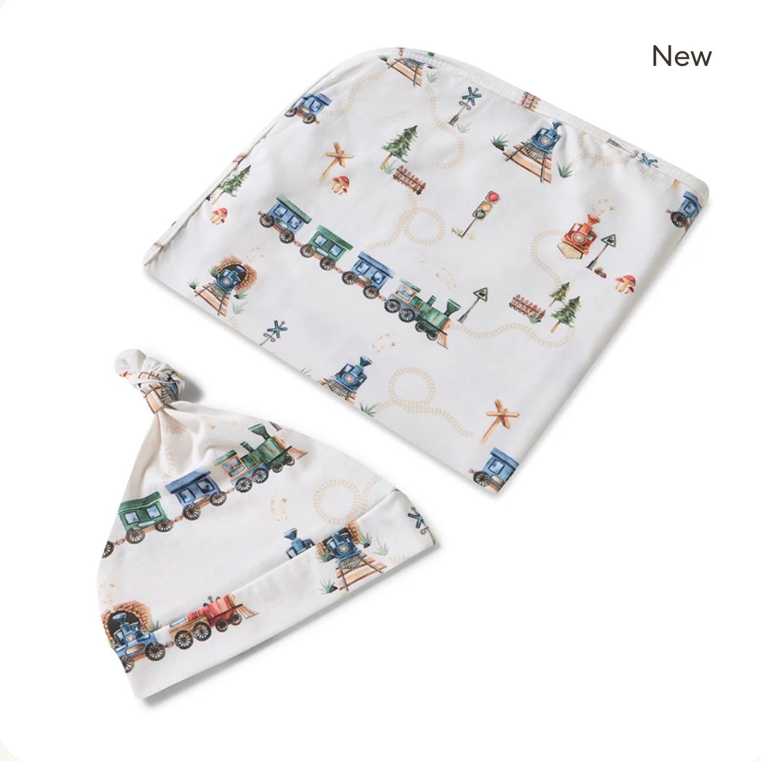 Snuggle Hunny / Jersey Wrap Set - Trains