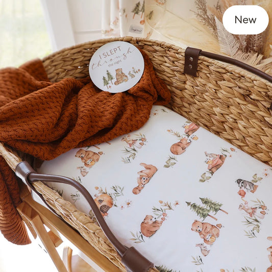 Snuggle Hunny / Fitted Bassinet Sheet - Bears
