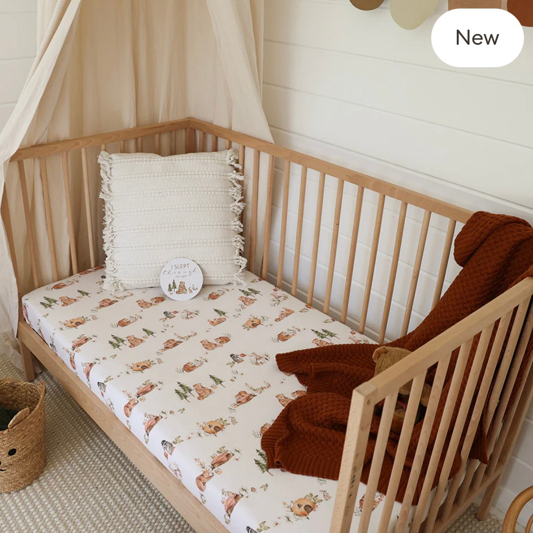 Snuggle Hunny / Fitted Cot Sheet - Bears